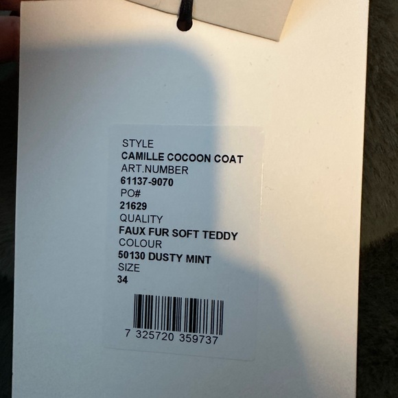 Stand Studio Camille Cocoon Coat In Dusty Mint NWT Size 34 - US size 2/ Small - Picture 7 of 7